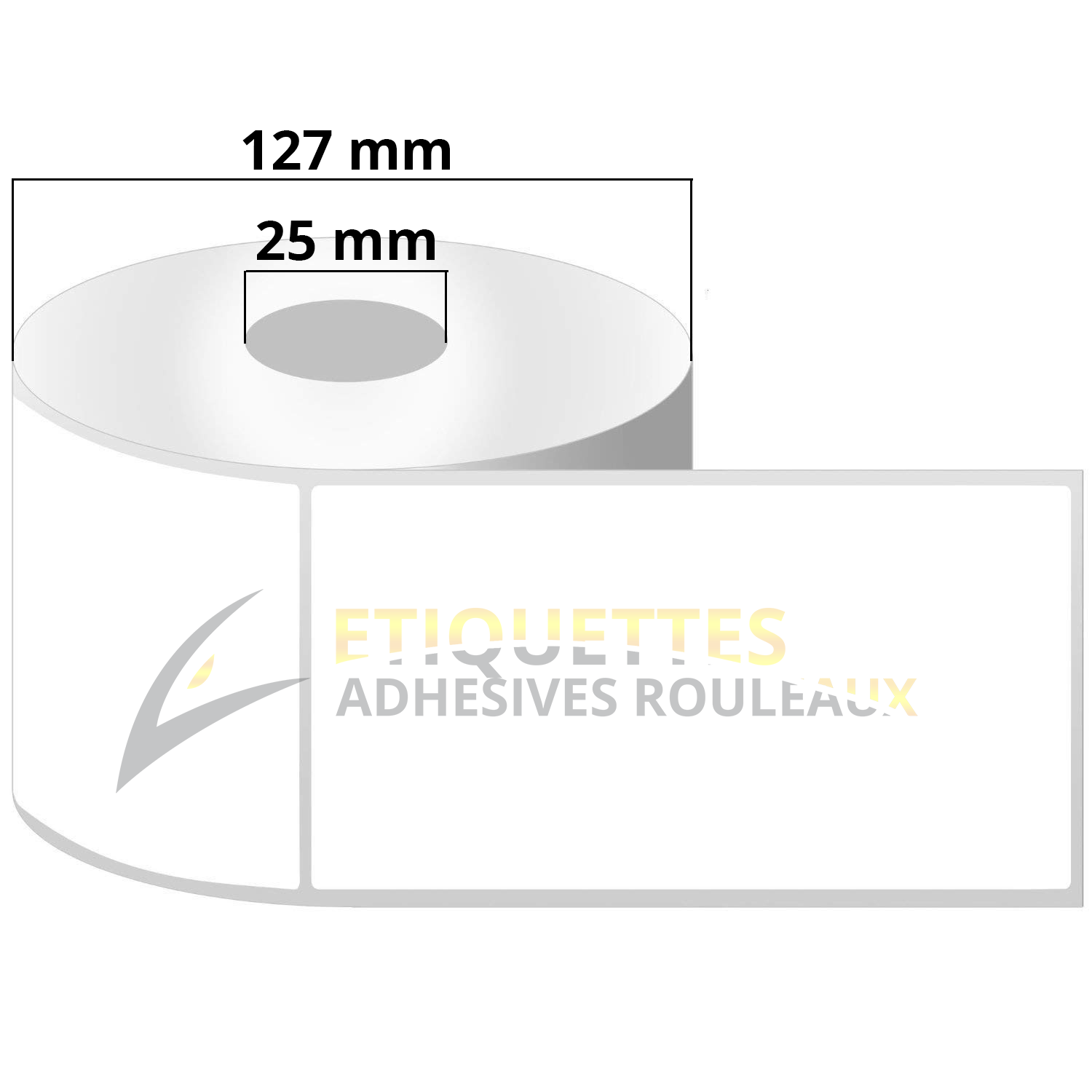 Étiquette vélin transfert thermique mandrin 25 mm
